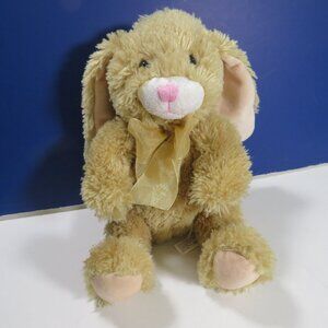 Tan Commonwealth Plush Rabbit Bunny with long hair 9" tall Easter